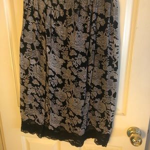 Black and White Lacy Look Skirt